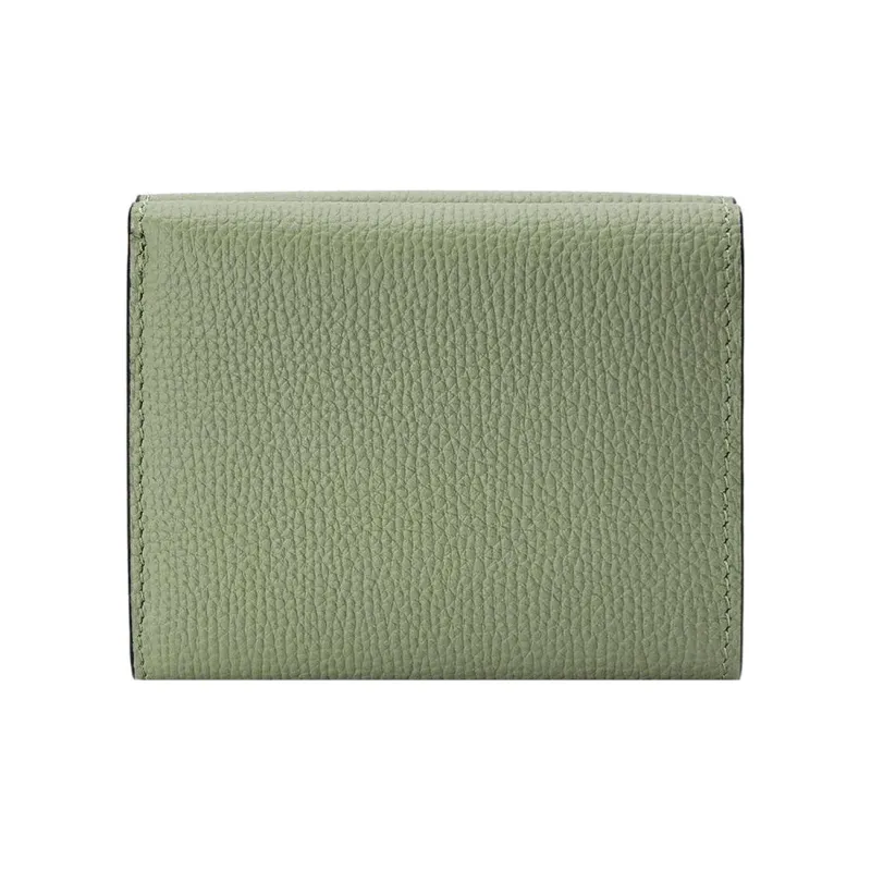 LOEWE Anagram Pebble Grain Calfskin Wallet Women's Green-1