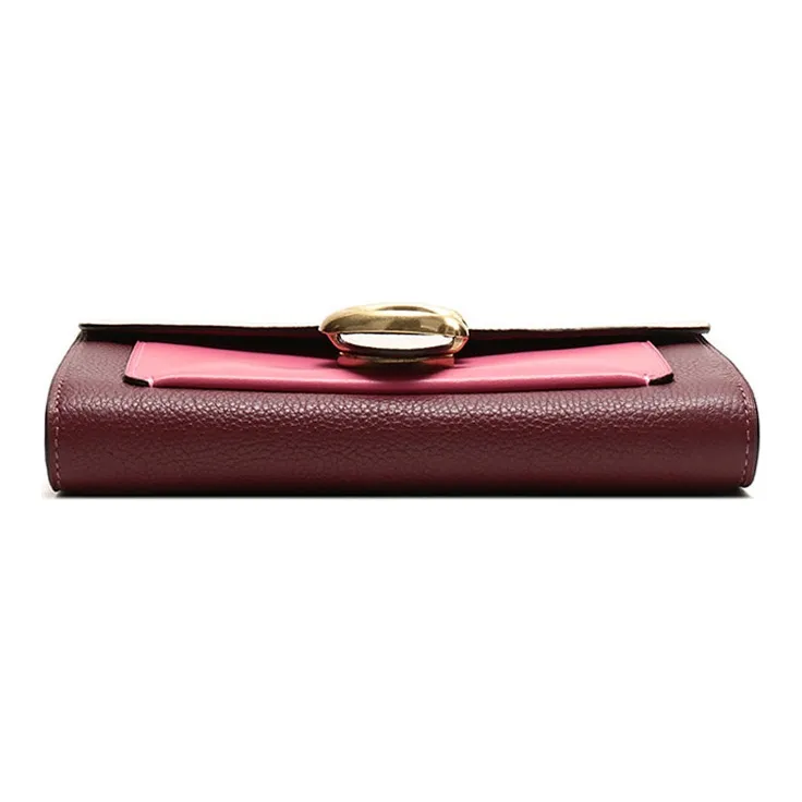 COACH Leather Shoulder Bag Handheld Shoulder Bag Women's Rose Red Burgundy-3
