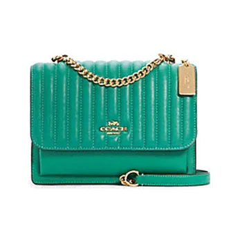 COACH Klare Leather Trunk Bag Small Square Bag Shoulder Bag Crossbody Bag Small Size Women's Green