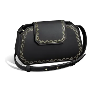 CARTIER GUIRLANDE Calfskin Shoulder Bag Handbag Crossbody Bag Extra Small Black