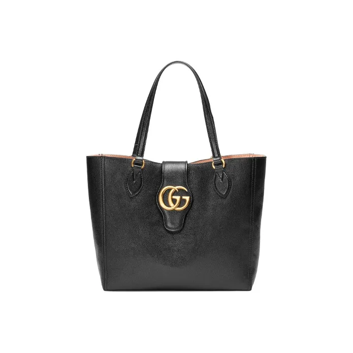 GUCCI Leather Tote Bag, Shopping Bag, Shoulder Bag, Handbag Trumpets Women's Black-0