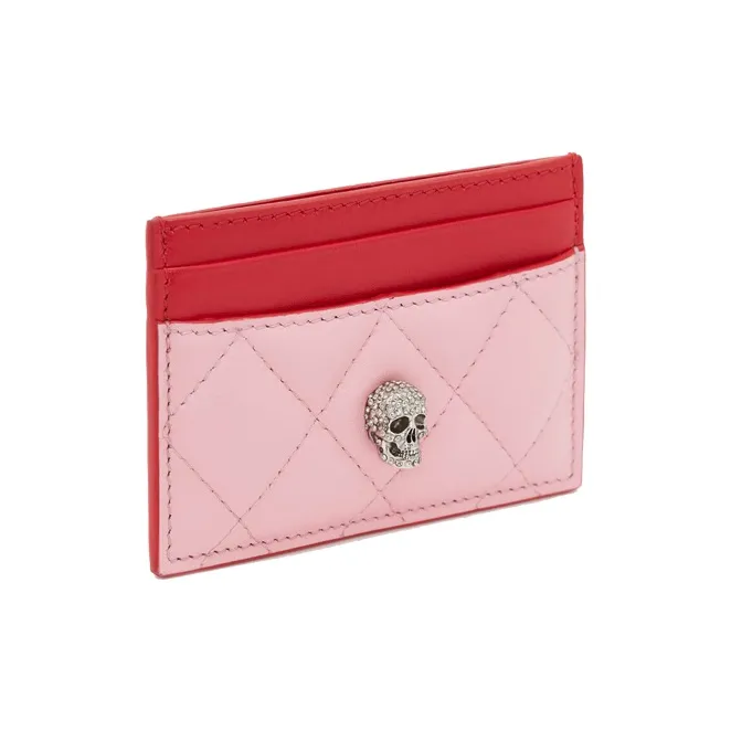 Alexander McQueen Cow Leather Card Holder Women's Light Pink-1