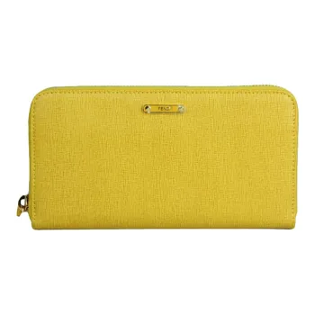 FENDI Leather Wallet Women's Yellow