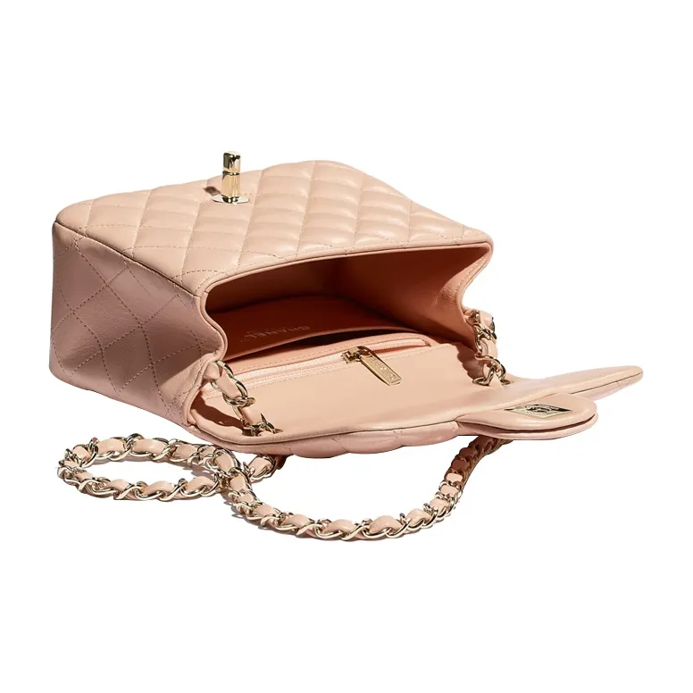 CHANEL Leather Coin Purse Crossbody Handheld Shoulder Bag Women's Pink-2