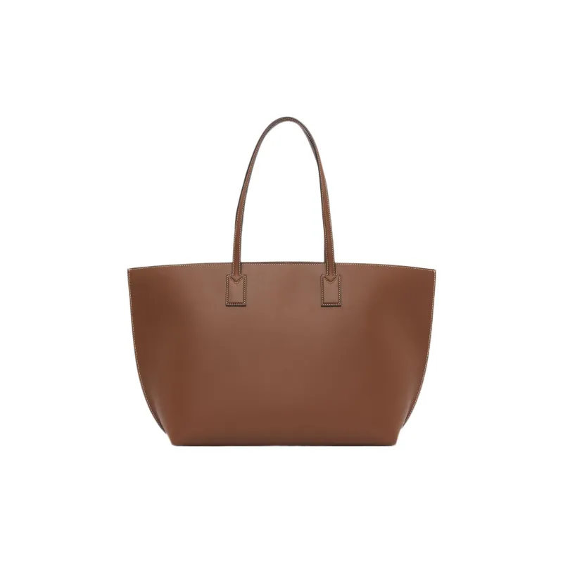Burberry Leather Tote Bag Shopping Bag Handbag Shoulder Bag Women's Tan-1