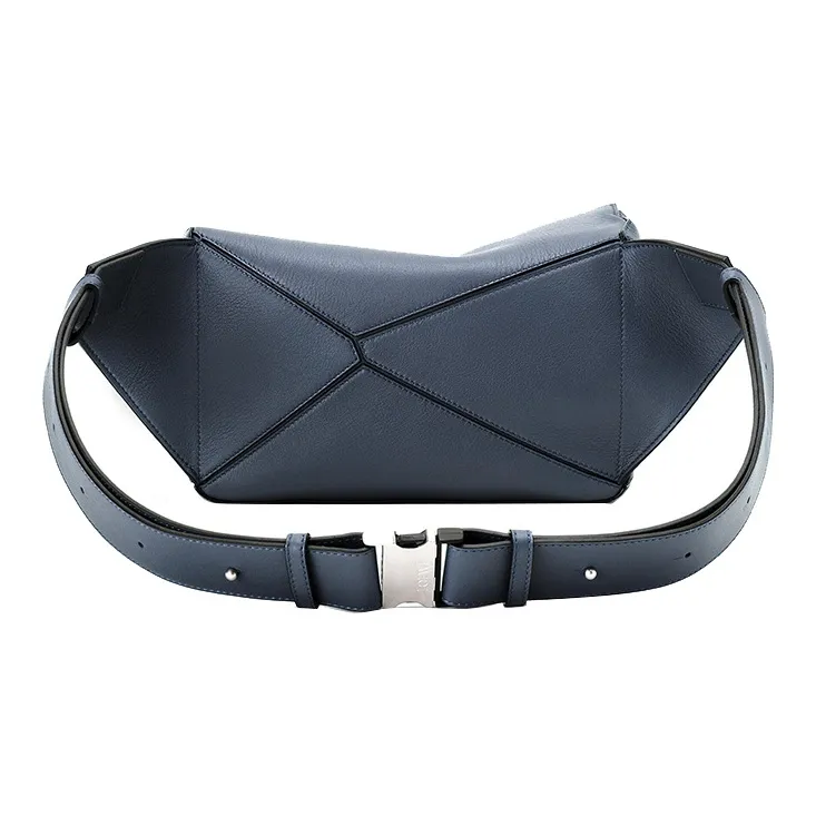 LOEWE Puzzle Classic Cow Leather Shoulder Bag Crossbody Bag Fanny Pack Small Size Men's Ocean-4