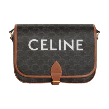 CELINE Triomphe Canvas Messenger Bag Crossbody Bags Shoulder Bags Mini Unisex Tawny