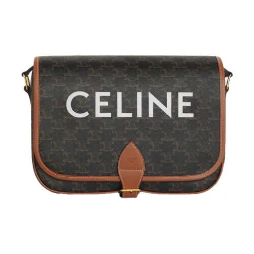 celine Camarat Triomphe Canvas Messenger Bag Crossbody Bags Shoulder Bags Mini Unisex Tawny