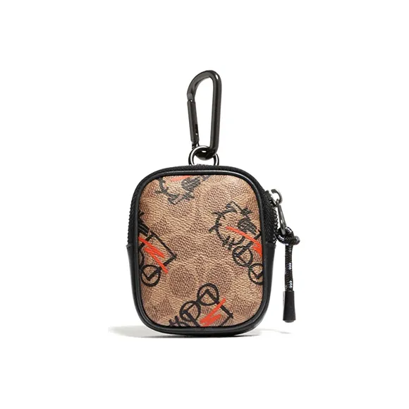 COACH Hybrid Artificial Leather Combination Coin Purse Men's Monogram Print-0