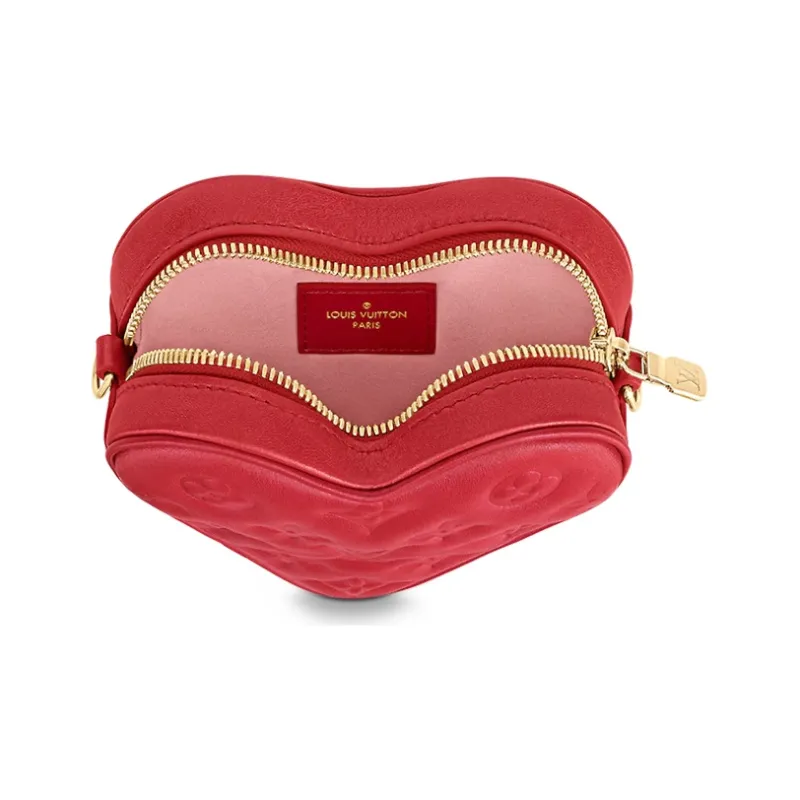 LOUIS VUITTON Fall In Love Sheepskin Shoulder Bag Crossbody Bag Women's Red-3