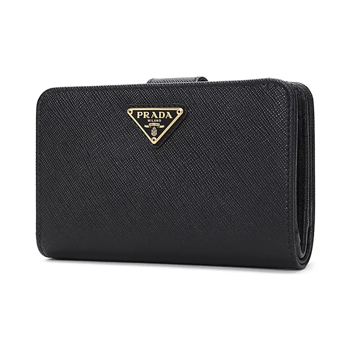PRADA Cow Leather Wallet Women's Black-2