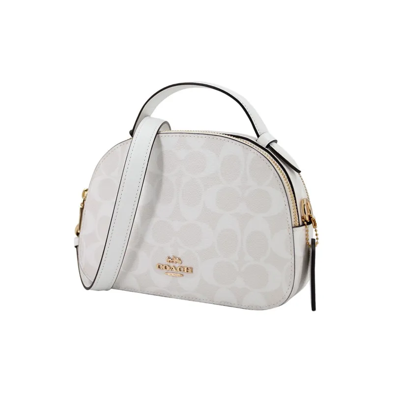 COACH Serena PVC Chinese Steamed Bun Bag Shell Bag Round Bag Portable Crossbody Bag Shoulder Bag Women's White-1