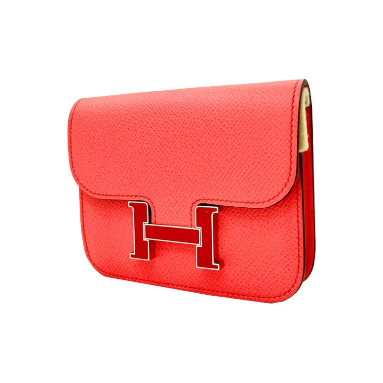 HERMES Constance Slim Epsom Calfskin Handheld Wallets Fanny Pack Women's Texas Rose Pink-1