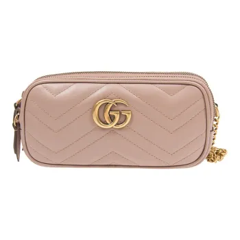 GUCCI GG Marmont Quilted Leather Shoulder Bag, Crossbody Bag Mini Women's Pink