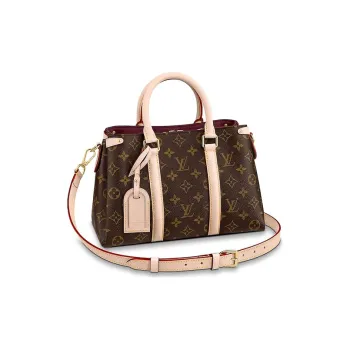 LOUIS VUITTON Soufflot Natural Calfskin Shoulder Bag Small Size Women's Monogram
