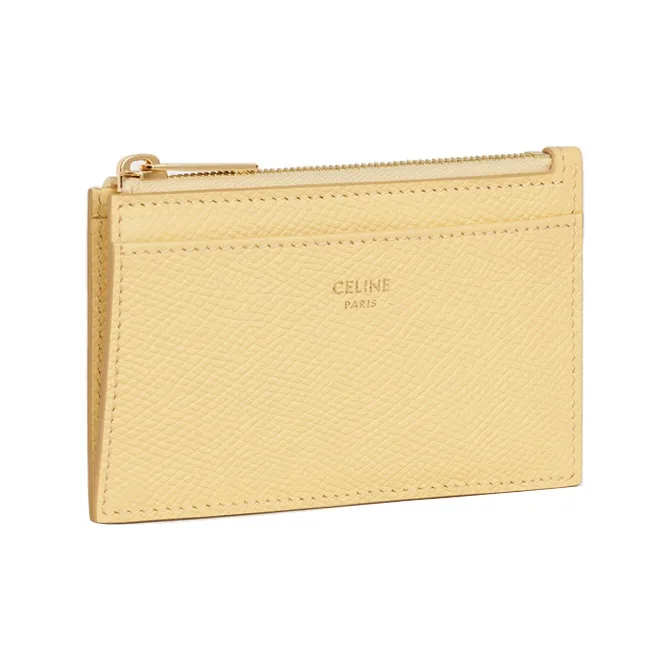 CELINE Grained Calfskin Card Holder Women's Blossom Pink-1