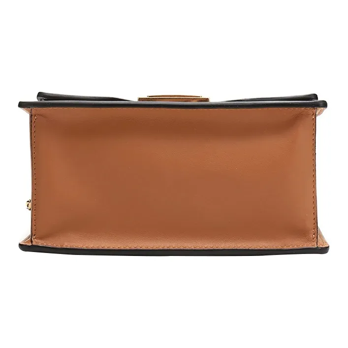 FENDI Kan U Leather Shoulder Bag Crossbody Bag Small Size Women's Brown-4