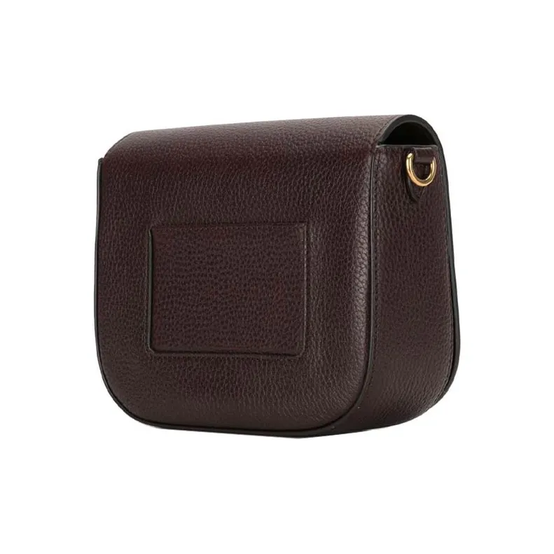 Mulberry Grain Cow Leather Shoulder Bag Women's Red Brown-1