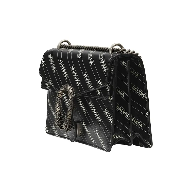 GUCCI Balenciaga Paris House Collaboration Dionysus Leather Shoulder Bag Crossbody Bag Small Size Women's Black-1