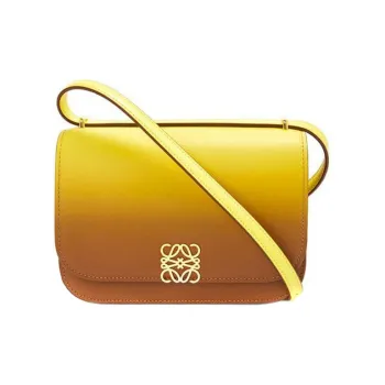 LOEWE Goya Silk Cow Leather Shoulder Bag Crossbody Bag Small Size Women's Lemon/Gold