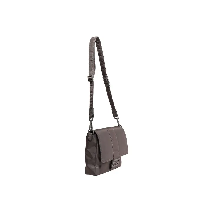 FENDI Baguette Nylon Baguette Bag Messenger Bag Crossbody Bag Shoulder Bag Men's Gray-1