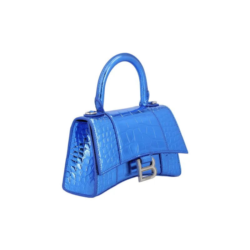 Balenciaga Hourglass Calfskin Handbag Shoulder Bag Crossbody Bag Women's Blue-2