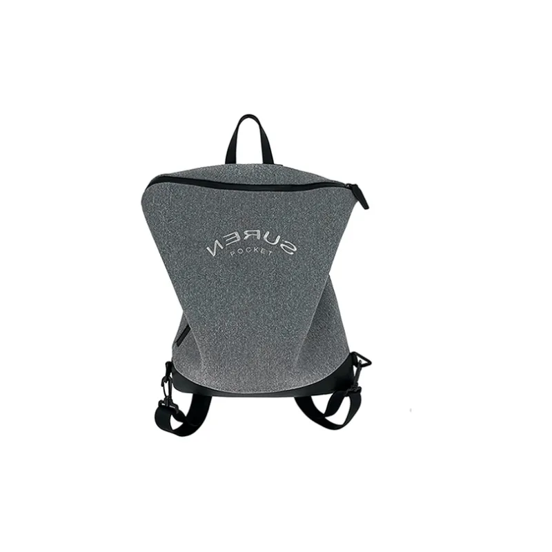 SUREN Fabric Backpack Regular Unisex Sky Gray/Warm Beige/Charcoal Black-2
