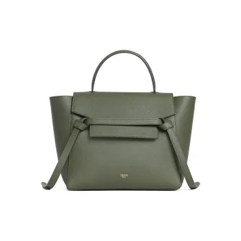 CELINE Belt Grained Calfskin Catfish Bag Handbag One Shoulder Handbag Crossbody Bag Micro Women's Khaki Green