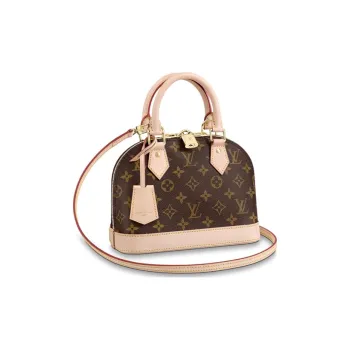 LOUIS VUITTON Alma Coated Canvas With Leather Trim Dome Bag Handbag Shoulder Bag Crossbody Bag Small Size Women's Tan