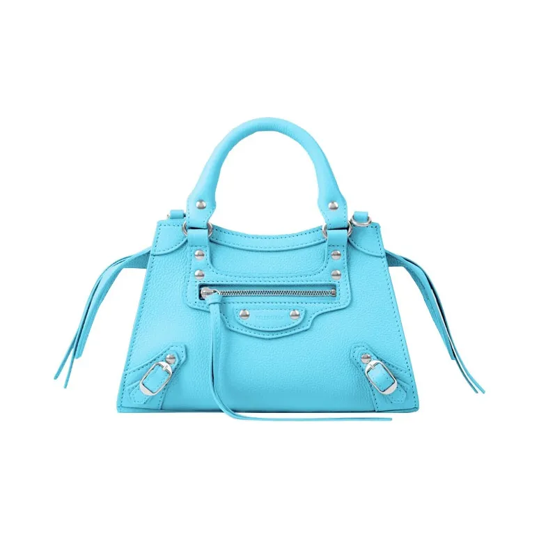 Balenciaga Neo Classic Cow Leather One Shoulder Handbags Mini Women's Blue-0
