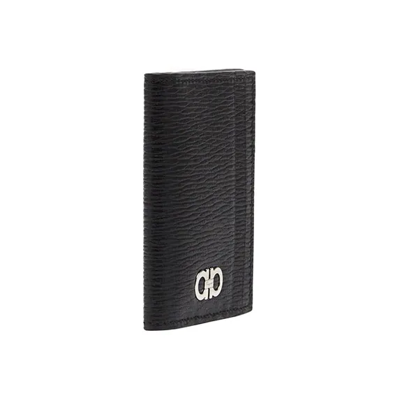 FERRAGAMO Calfskin Wallet Men's Black-1