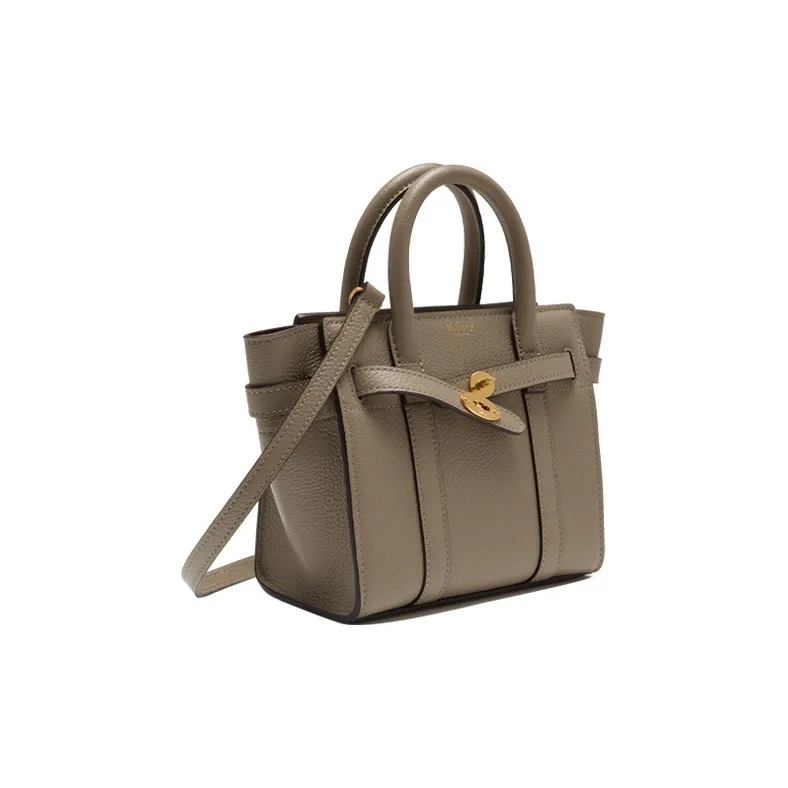 Mulberry Bayswater Marble Leather Crossbody Handbags Medium Size Women's Milk Tea Beige-1