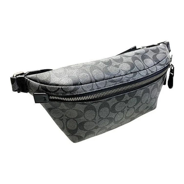 COACH Canvas With Leather Sling Bag, Fanny Pack Tubas Men's Charcoal Black Monogram-1