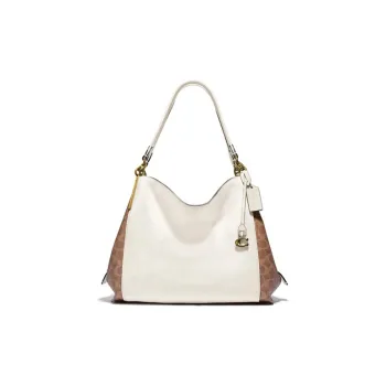 COACH Dalton Multicolor Monogram Canvas With Leather Crossbody Bag Shoulder Bag Large Size Women's White/Khaki Monogram