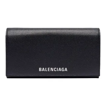 Balenciaga Ville Cow Leather Wallet Crossbody Bag Women's Black