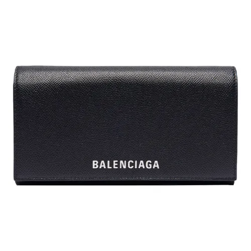 Balenciaga Ville Cow Leather Wallet Crossbody Bag Women's Black