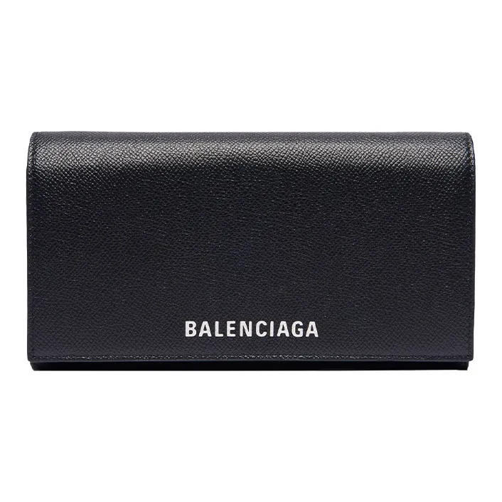 Balenciaga Ville Cow Leather Wallet Crossbody Bag Women's Black-0