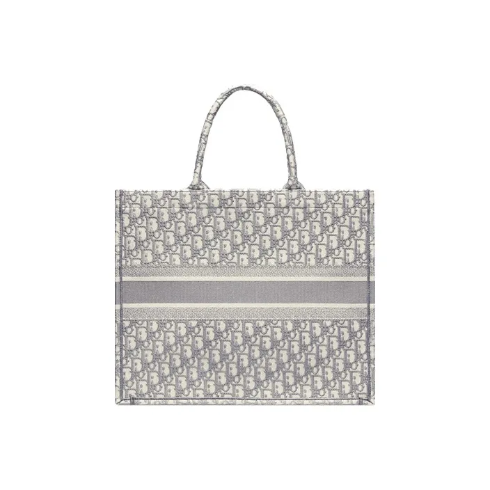 DIOR BookTote Embroidery Tote Bag, Shopping Bag, Shoulder Bag, Handbag Tubas Women's Gray-2
