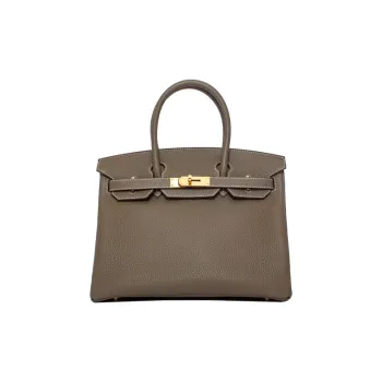 HERMES Birkin Togo Calfskin, Cow Leather Platinum Handbag Regular Women's Elephant Gray