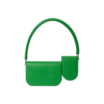 KUNOGIGI Cow Grain Microfiber Shoulder Bag Handbags Women's Green/White/Umber