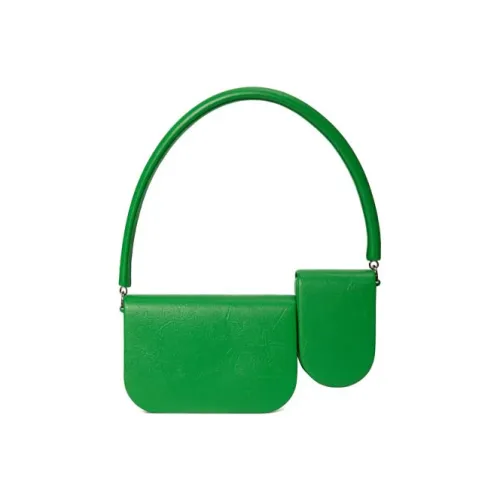 KUNOGIGI Cow Grain Microfiber Shoulder Bag Handbags Women's Green/White/Umber