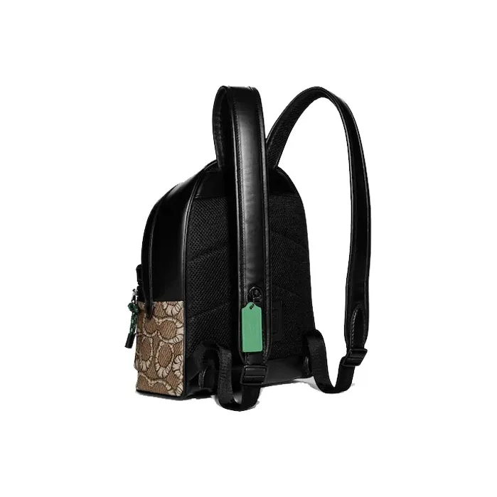 COACH X MBJ Charter Leather Backpack Medium Size Men's Brown & Black-1