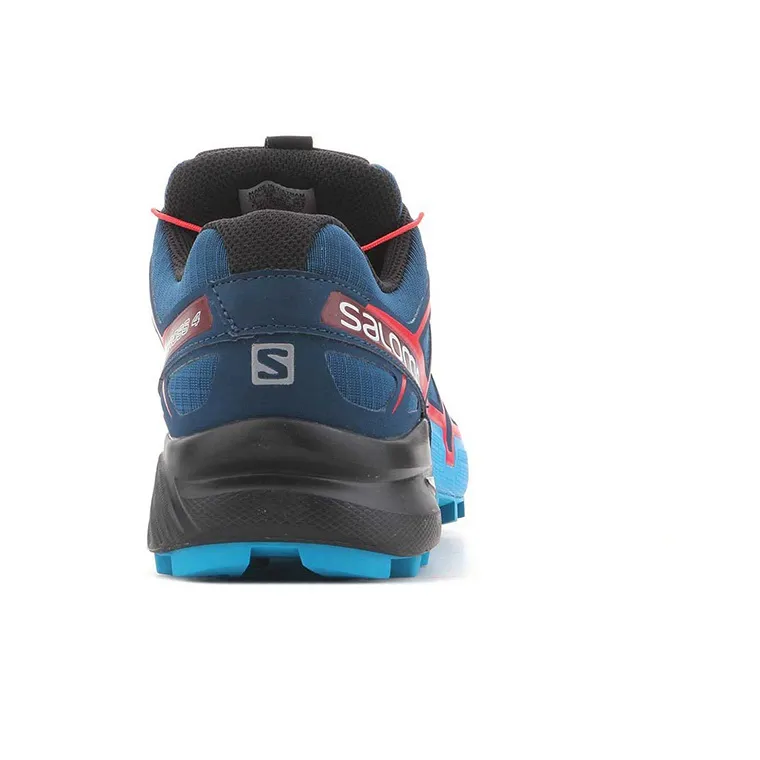 SALOMON Speedcross 4 Outdoor Shoes Men Low Top Blue/Red-3