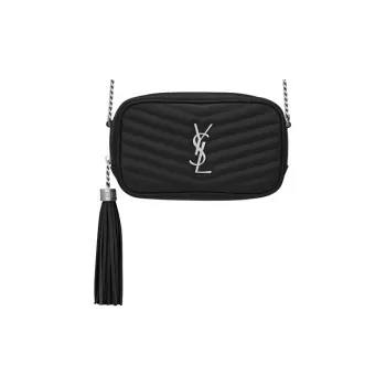 SAINT LAURENT LOU Grained Embossed Quilted Leather Camera Bags Crossbody Bag Shoulder Bag Women's Black