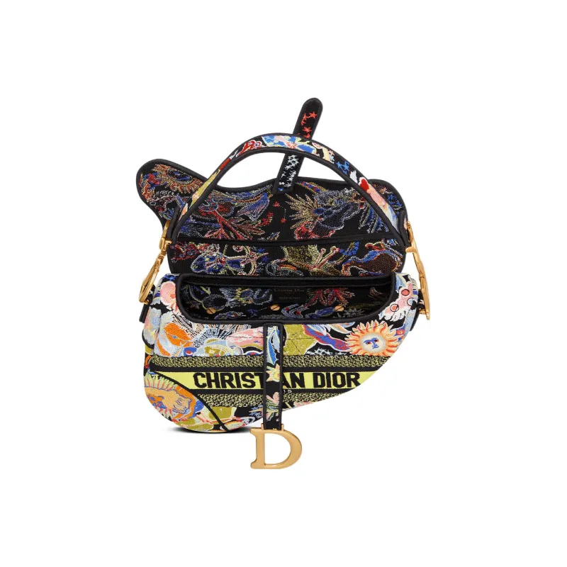 DIOR Saddle Embroidery Handbag Women's Multicolor-2
