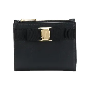 FERRAGAMO Cow Leather Wallet Women's Black