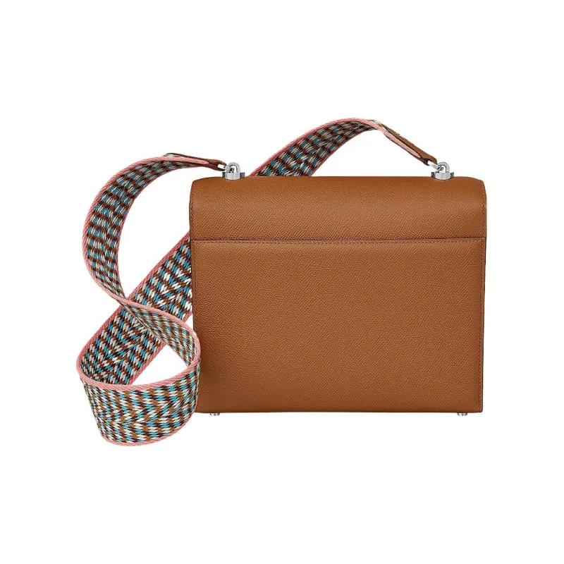 HERMES Verrou Epsom Calfskin With Canvas Handgun Bag Shoulder Bag Crossbody Bag Regular Women's Gold White-2