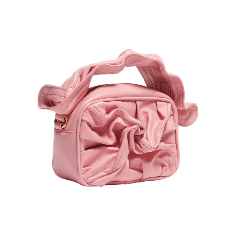 YProject Pleated Leather Box Bag Handbag Women's-1