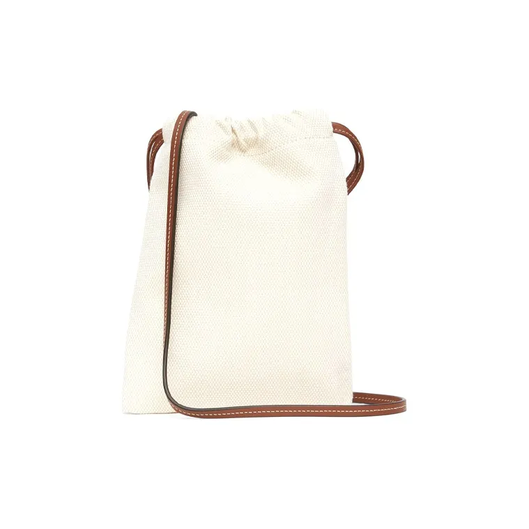 Burberry Horseferry Cotton Canvas Canvas Bag Storage Bag Crossbody Bag Small Size Women's Natural-3