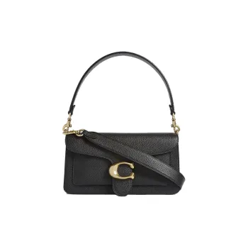 COACH Tabby Glossy Pebbled Leather Shoulder Bag Crossbody Bag Handbag Women's Black
